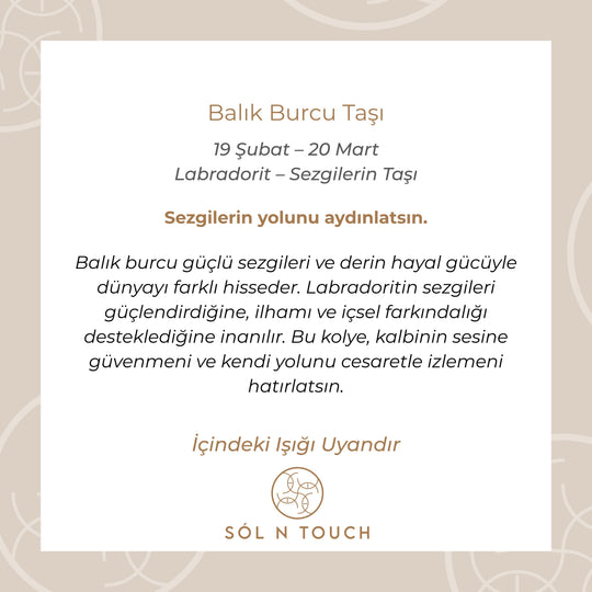 Balık Burcu Taşı - Labradorit Kolye