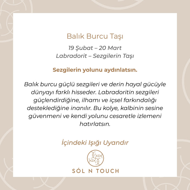 Balık Burcu Taşı - Labradorit Kolye