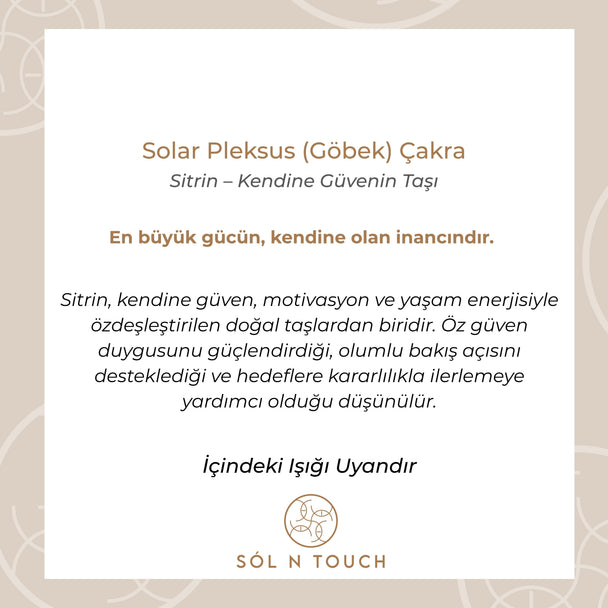 Solar Pleksus (Göbek) Çakra – Sitrin Kolye