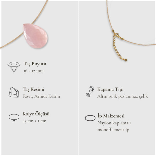 Aşkın Taşı – Pembe Kuvars Kolye 
