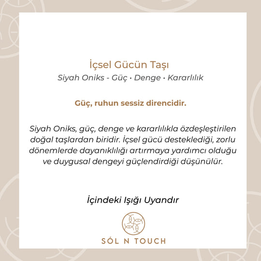 İçsel Gücün Taşı  – Siyah Oniks Kolye