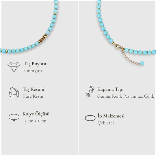 Yeni Başlangıçların Taşı – Amazonit Kolye (Gold Hematit)