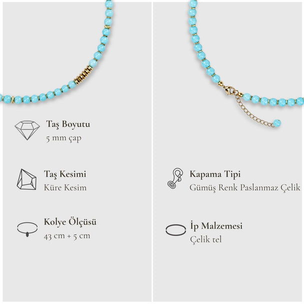 Yeni Başlangıçların Taşı – Amazonit Kolye (Gold Hematit)