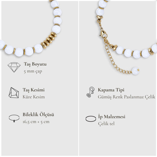 Yeniden Doğuşun Taşı – Ay Taşı Bileklik (Gold Hematit)
