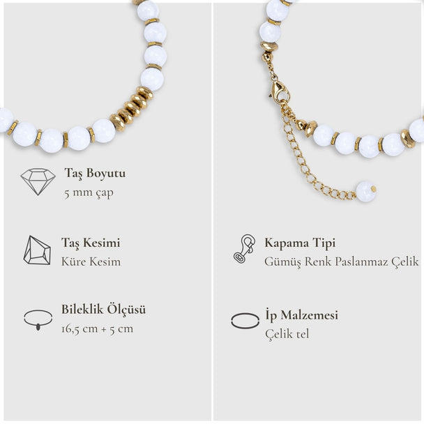 Yeniden Doğuşun Taşı – Ay Taşı Bileklik (Gold Hematit)