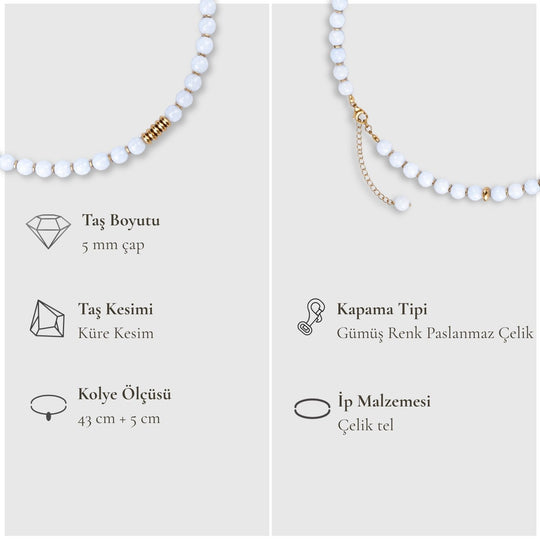 Yeniden Doğuşun Taşı – Ay Taşı Kolye (Gold Hematit)
