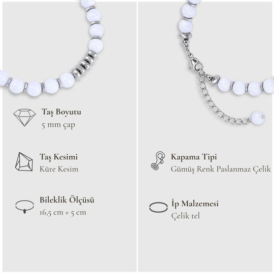 Yeniden Doğuşun Taşı – Ay Taşı Bileklik (Silver Hematit)