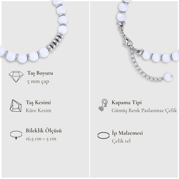Yeniden Doğuşun Taşı – Ay Taşı Bileklik (Silver Hematit)