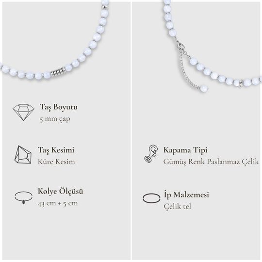 Yeniden Doğuşun Taşı – Ay Taşı Kolye (Silver Hematit)