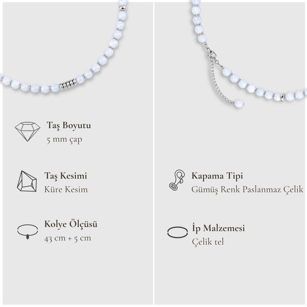 Yeniden Doğuşun Taşı – Ay Taşı Kolye (Silver Hematit)