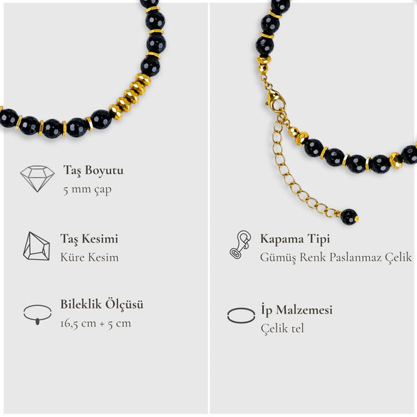 Yeni Kararların Taşı – Siyah Oniks Bileklik