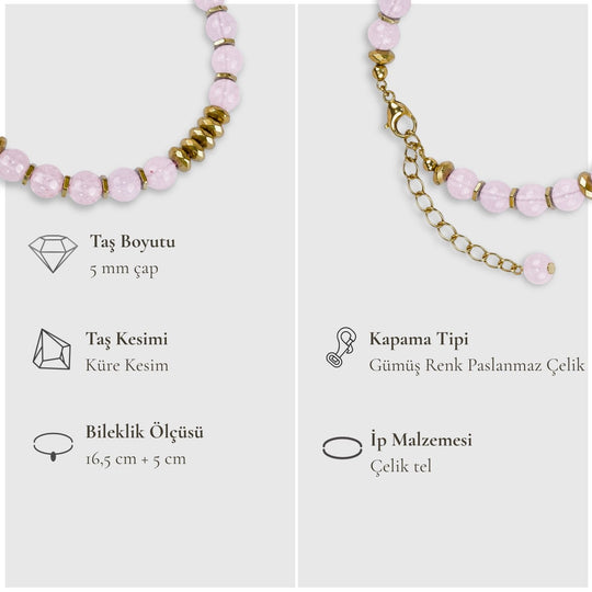 Sevginin Taşı – Pembe Kuvars Bileklik