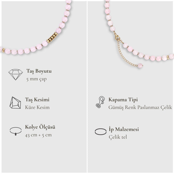 Sevginin Taşı – Pembe Kuvars Kolye