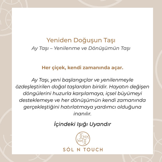 Yeniden Doğuşun Taşı – Ay Taşı Kolye (Gold Hematit)