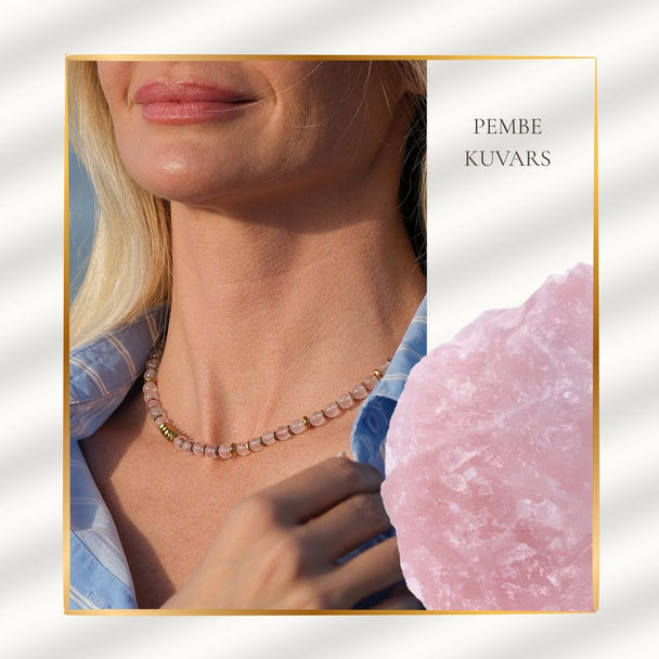 Sevginin Taşı – Pembe Kuvars Kolye