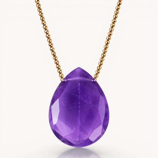 Bilgeliğin Kolyesi – Ametist & Gold Hematit