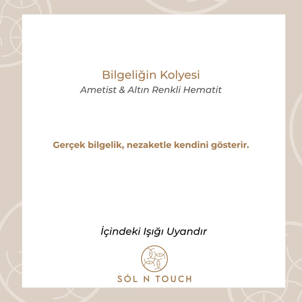 Bilgeliğin Kolyesi – Ametist & Gold Hematit