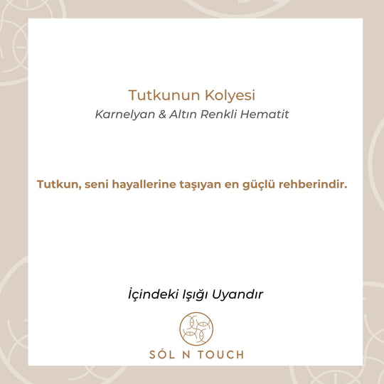 Tutkunun Kolyesi – Karnelyan & Gold Hematit