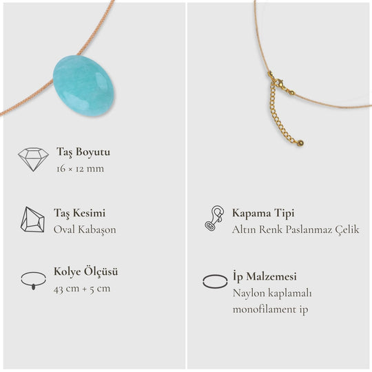 Başak Burcu Taşı- Amazonit Kolye