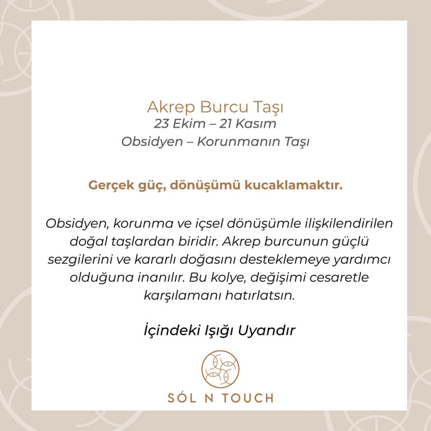 Akrep Burcu Taşı - Obsidiyen Kolye