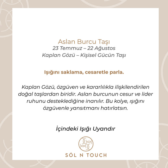 Aslan Burcu Taşı - Kaplan Gözü Kolye