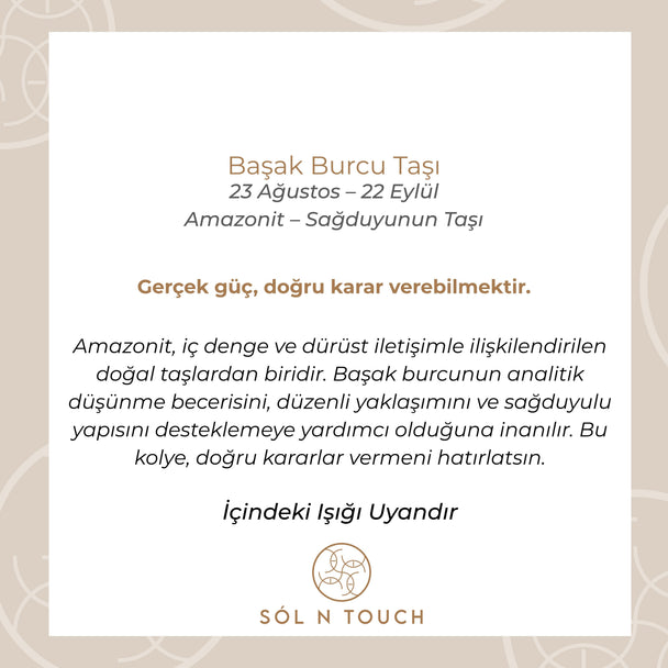 Başak Burcu Taşı- Amazonit Kolye