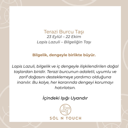 Terazi Burcu Taşı - Lapis Lazuli Kolye