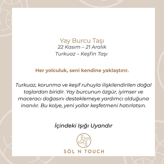 Yay Burcu Taşı - Turkuaz Kolye