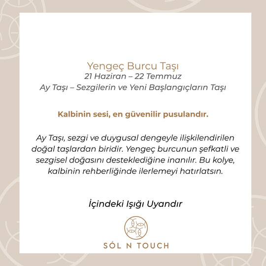 Yengeç Burcu Taşı - Ay Taşı Kolye